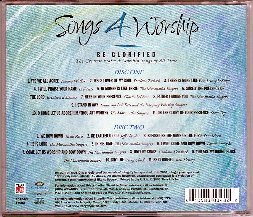Songs 4 Worship, Back