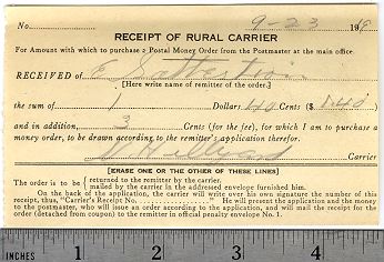 Receipt of Rural Carrier