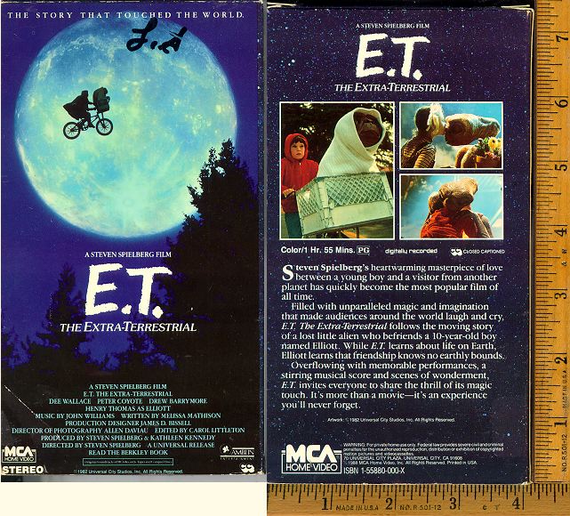 E.T. The Extra-Terrestrial, Recording Number 1